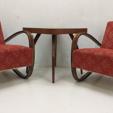 1940 Set of two Halabala Armchairs H 269 + Spider table 