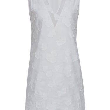 Sonia Rykiel - White Sleeveless 3D Floral Shift Dress Sz S