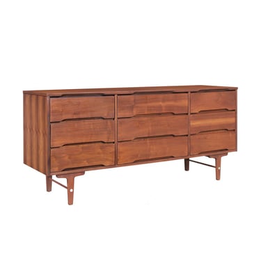 Mid-Century Modern Walnut Dresser by Stanley Furniture