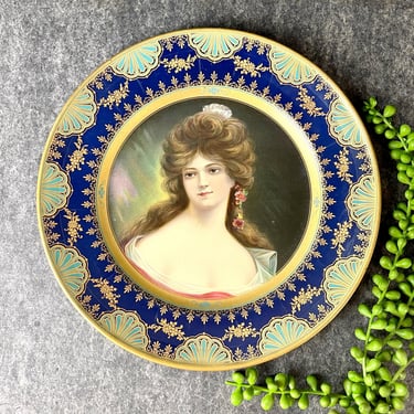 Dresden Art Plate No. 208 - Marianne - 1900s metal litho cabinet plate 