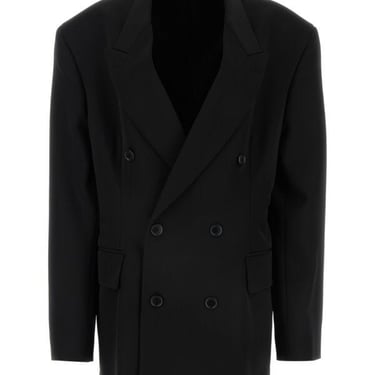 Balenciaga Women Black Barathea Oversize Cinched Blazer