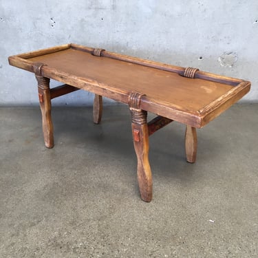 Coronado Mid 1930's Coffee Table with Rancho Style Hand-painted Floral Accents