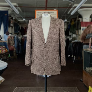 Size 38/40 Vintage 1950s Tan with Brown Fleck Sport Coat 