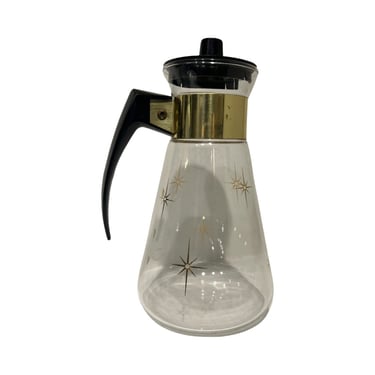 Vintage mid century modern 1950s atomic kitsch starburst glass coffee pot 