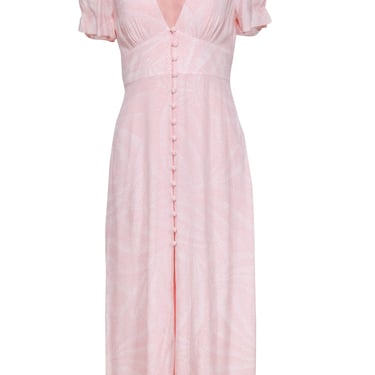 TVF for DVF - Blush Pink Spotted Short Sleeve Maxi Dress Sz 4