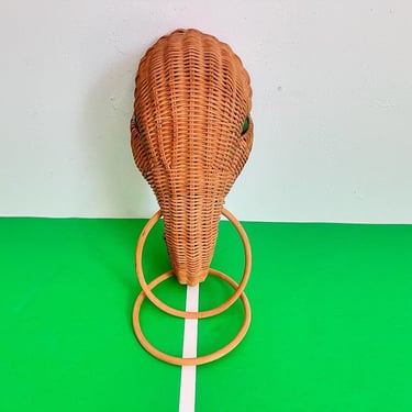 Wicker Elephant Towel Holder, C1970 