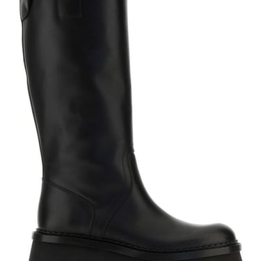 Chloe Woman Black Leather Boots