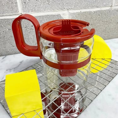 Vintage Tea Kettle Retro 1990s Gemco + Infini + Gourmet Tea Brewing + Red + 8 Cup Serving + Heat Resistant Glass + Home and Kitchen Decor 