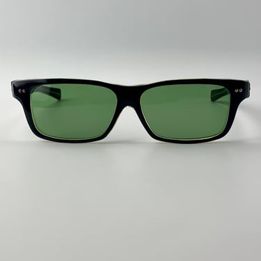 Early 1960'S Sunglasses - Narrow Mod Frame in Black - Optical Quality - Original Green Glass Lenses 