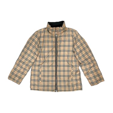 Burberry Tan Plaid Puffer Jacket