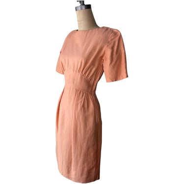 1960s peach wiggle dress 