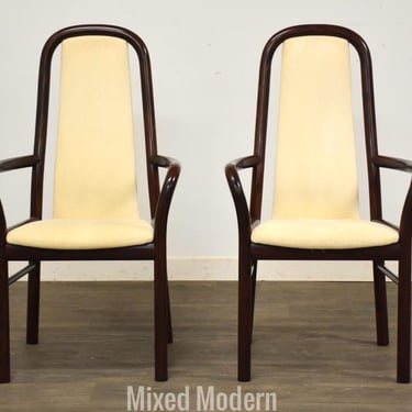 Rosewood Color Dining Arm Chairs by Boltinge - A Pair 