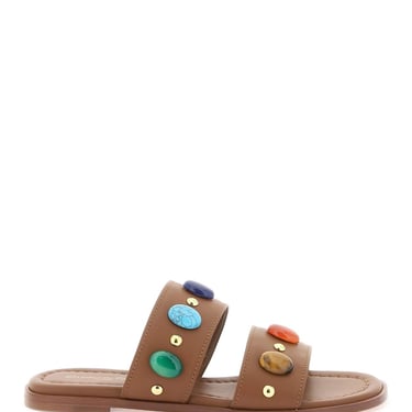 Gianvito Rossi "Slides With Natural Stone Embell Women