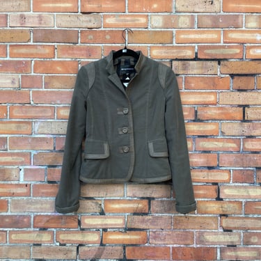 emporio armani olive brown military style blazer / s small 