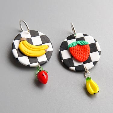 Sunny & Sal: Strawberry/ Banana Earrings