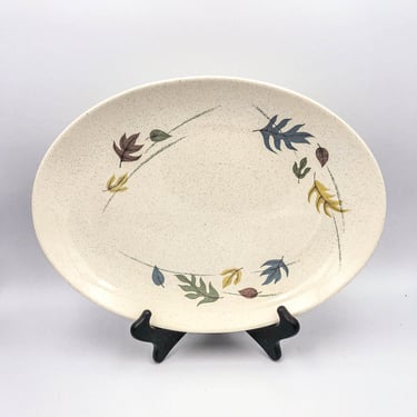 Franciscan Autumn Oval Serving Platter | Mid-century Modern Dinnerware | Vintage California Pottery | Earthenware Thanksgiving 13" Platter 