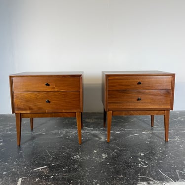 Pair of Nightstands by American of Martinsville in Walnut