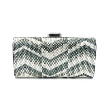 Judith Leiber Chevron Crystal Convertible Clutch