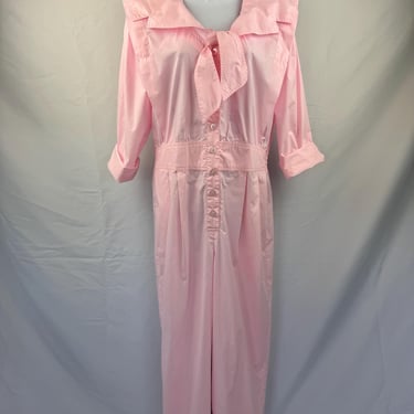 1980s Pink Cotton Jumpsuit 