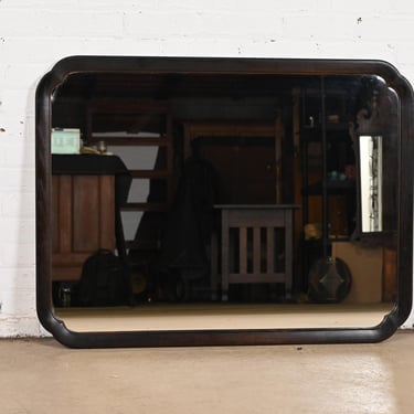 Davis Cabinet Co. Mid-Century Chinoiserie Ebonized Ash Framed Wall Mirror