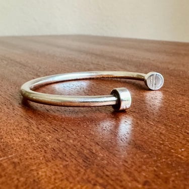 Vintage Sterling Silver Return to Tiffany & Co Narrow Circle Edge Cuff Bracelet 