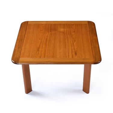 Refinished Solid Teak Danish Modern Rounded Corner Square Coffee Table or Large Side Table 