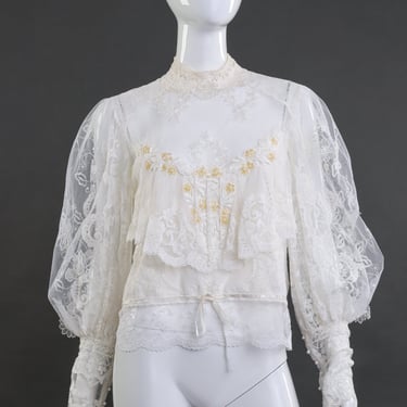 Beaded Floral Lace Blouse