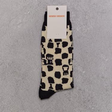 Henrik Vibskov Chess Socks Homme, Black White Gambit