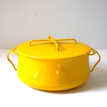 Vintage Yellow Dansk Kobenstyle 4 Quart Pot with Lid (10"), Designed by Jens Quistgaard 