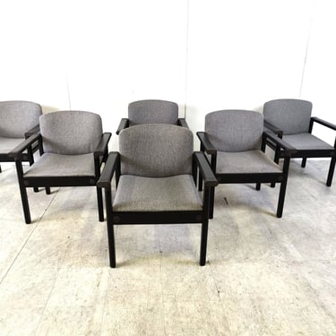 Vintage armchairs by Gerd Lange, 1970s - set of 6  - vintage design chairs - vintage lounge chairs - vintage arm chairs 