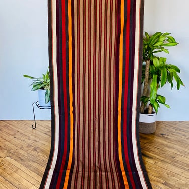 Flat Weave Wool Striped Moroccan Runner Rug