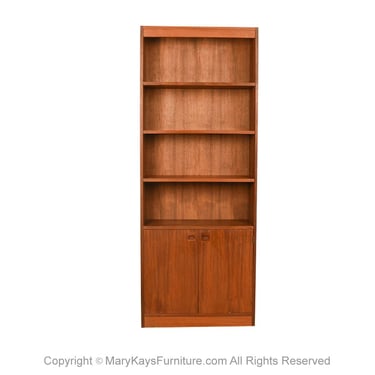 Mid-Century Walnut Hutch Bookcase Cabinet 