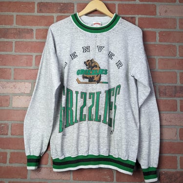 Vintage 90s NHL Denver Grizzlies Hockey ORIGINAL Crewneck Sweatshirt - Large 