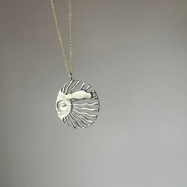 Vintage sterling Silver Sun and Cloud Pendant 