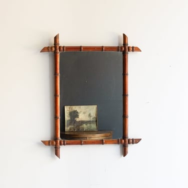 Vintage Bamboo Mirror | 23.5 W x 28.75 H