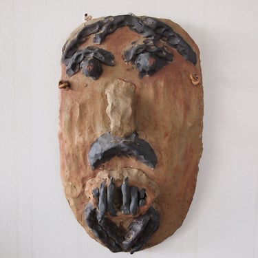 Original LOUIS MENDEZ Ceramic FACE Mask Wall Sculpture 12x7