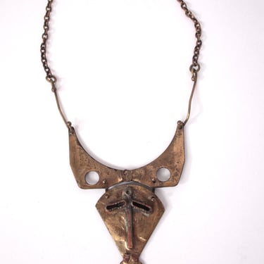 Handmade Brass Brutalist Necklace