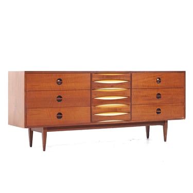 Arne Vodder Style West Michigan Furniture Mid Century Walnut Lowboy Dresser - mcm 