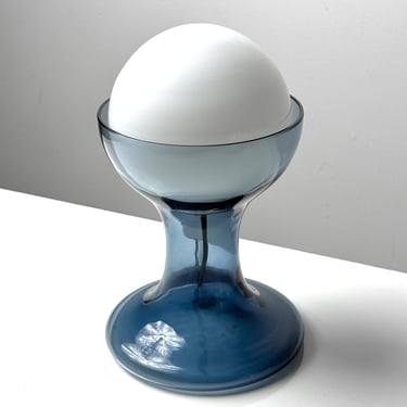 Vintage LT 215 Murano Glass Table Lamp in Blue by Carlo Nason for AV Mazzega Italy Mid Century Modern 1960s 