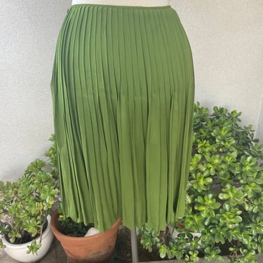 Vintage Moschino CheapandChic avocado green knife pleat skirt chiffon size 8 
