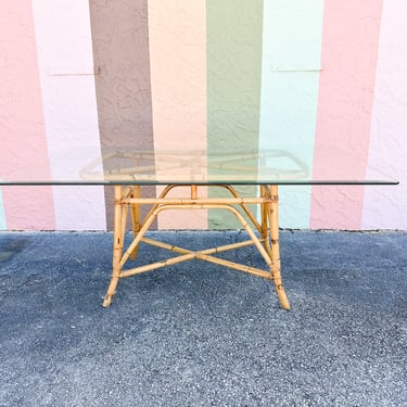 Old Florida Rattan Dining Table