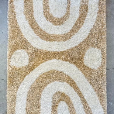 Double Arches Abstract Rug, Handmade Neutral Rug, Beige 