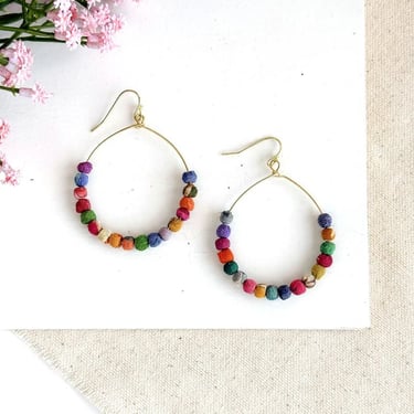 Earrings | Kantha Milieu Demi Hoops
