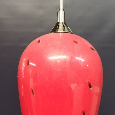 Hanging Pendant Light with Watermelon Glass Art Shade 4.5