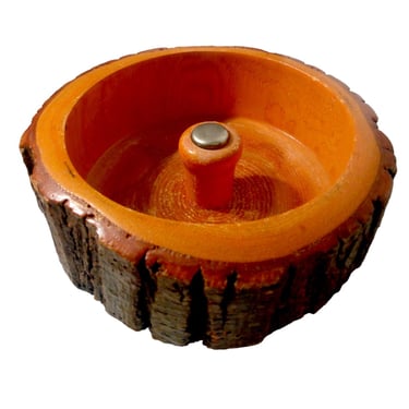 VINTAGE Wood Nut Bowl, Live Edge Serving Bowl, Home Decor 