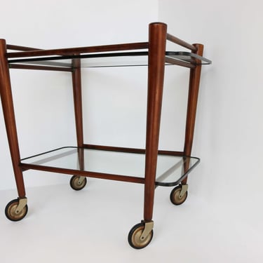 Teak Dutch Design Serving Trolley Designed By Cees Braakman Produced By UMS Pastoe 1950s Teak Bar Cart Mid Century Beverage Cart Side Table 