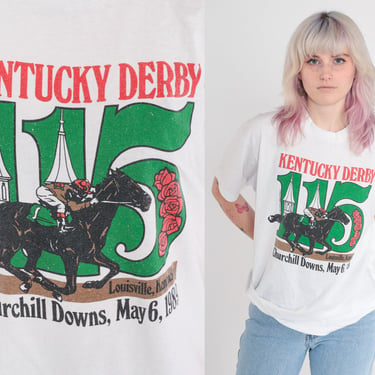 1989 Kentucky Derby Shirt Horse Race Jockey TShirt Vintage Churchill Downs Racing Graphic Tshirt 80s T Shirt Tee Screen Stars Extra Large Xl 