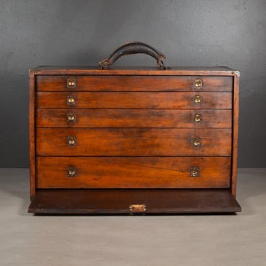 Antique Five Drawer Mahogany Machinist's Chest c.1910-1925