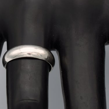 80's sterling comfort fit size 7.25 band, classic artisan made half dome 925 silver stacking ring 