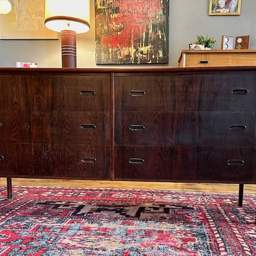 Danish Rosewood Lowboy Dresser w/6 Drawers